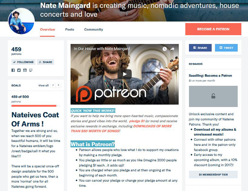 Nate Maingard's Patreon Page